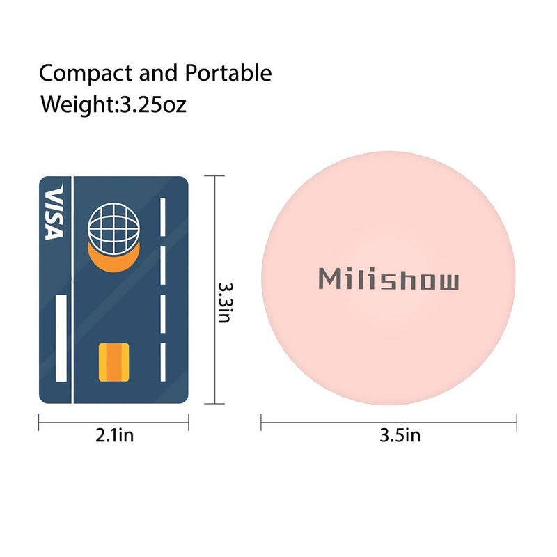 Milishow Compact Mirror with LED Light 1x/10x Magnifying Rechargeable Mirror 3.5in  Dimmable Travel Mirror for Purse Pocket Handheld 2-Sided Makeup Mirror - Image 5